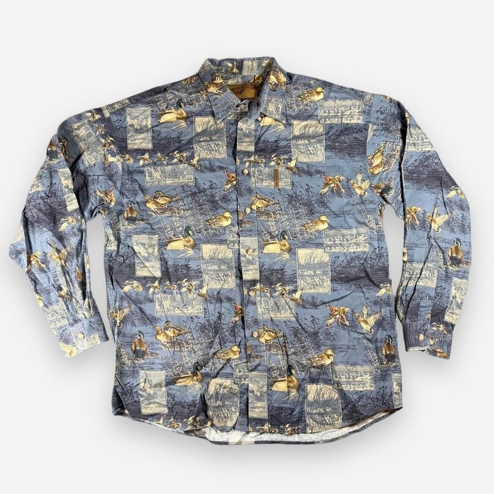 North River Blue Duck Outdoors Long Sleeve Button Up Size L Heavyweight